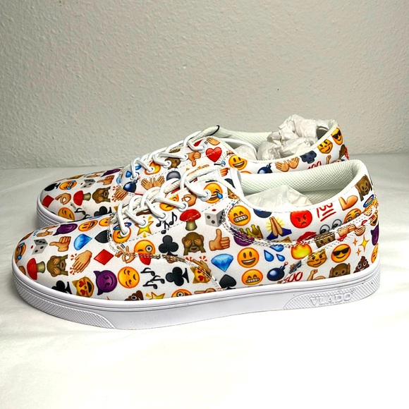 Vlado Milo Low White Emoji club style fashion US 12 men’s sneakers fun funky new - Picture 1 of 6